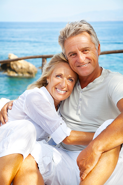 portrait of a happy romantic couple outdoors.